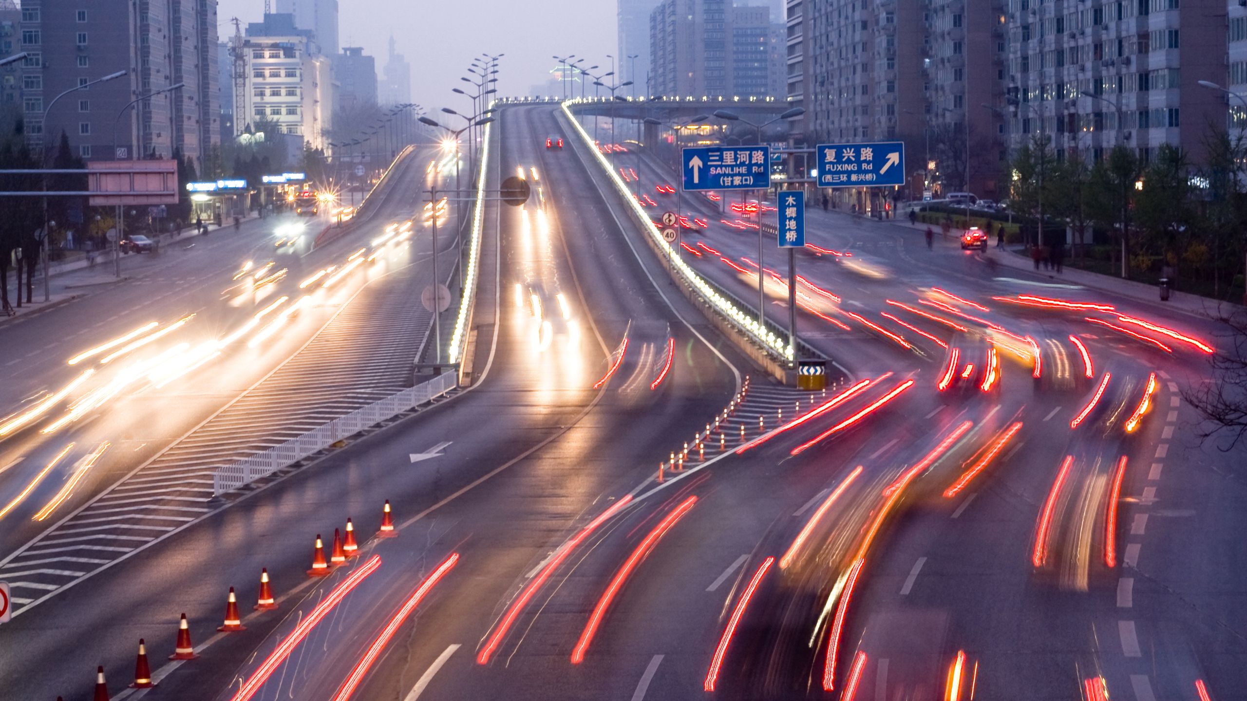 traffic night timelapse