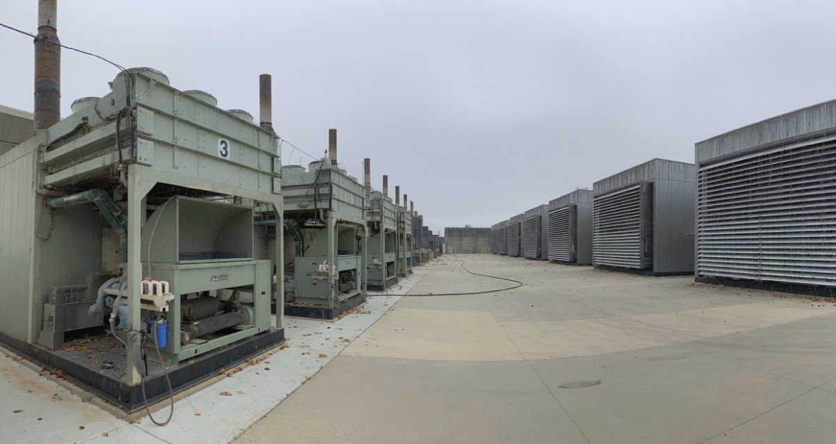 Old data centre with attenuation louvers and WMG power